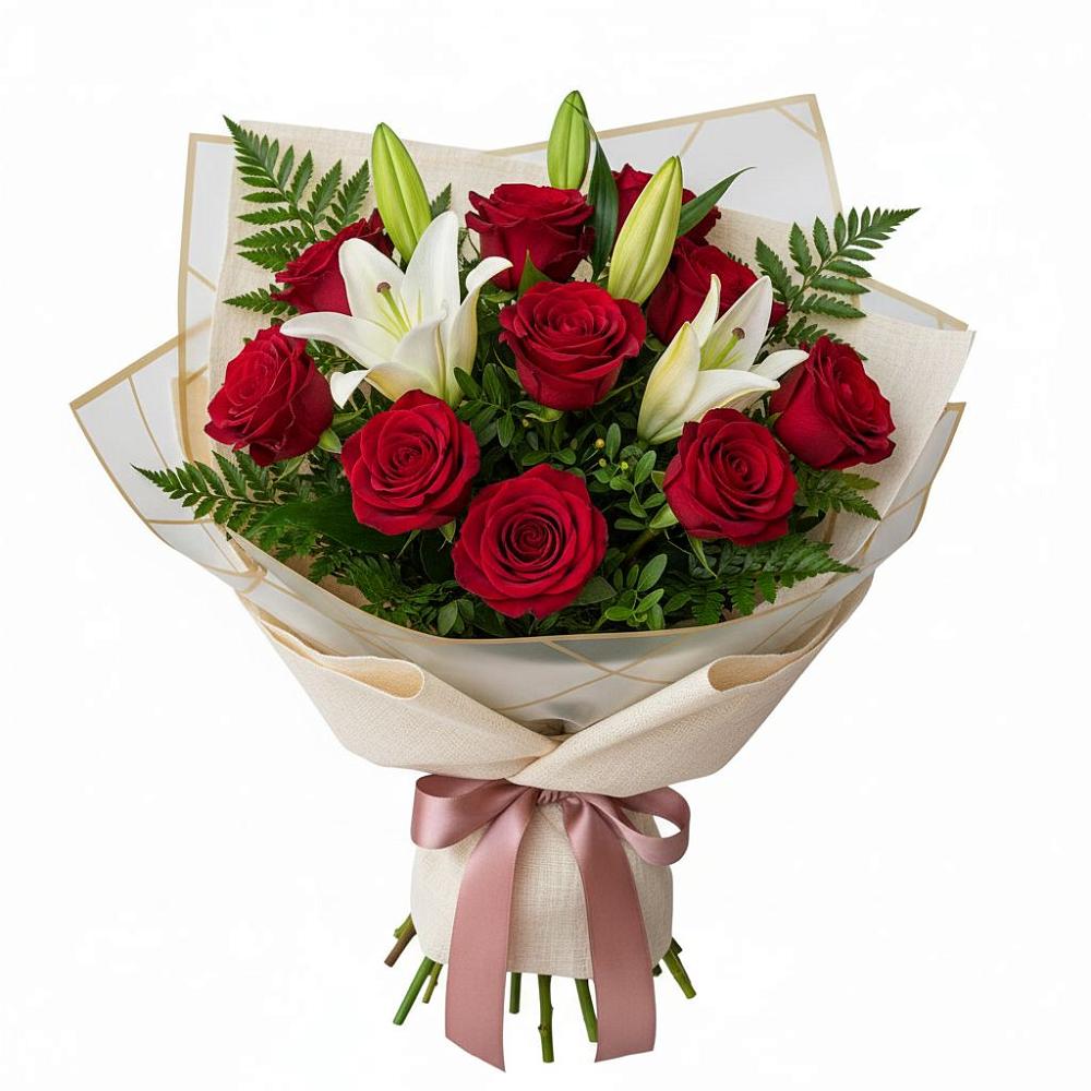 Букет цветов из: Лилии и Розы в Мильково Камчатского края