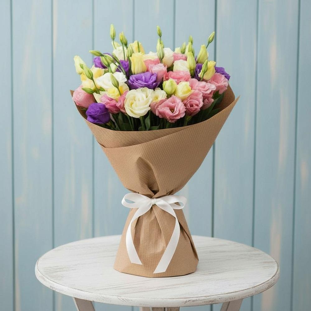 Букет цветов из: Лизиантусы в Мильково Камчатского края