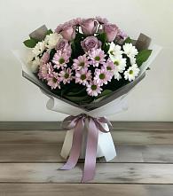 Букет цветов из:  Хризантемы и Розы в Мильково Камчатского края
