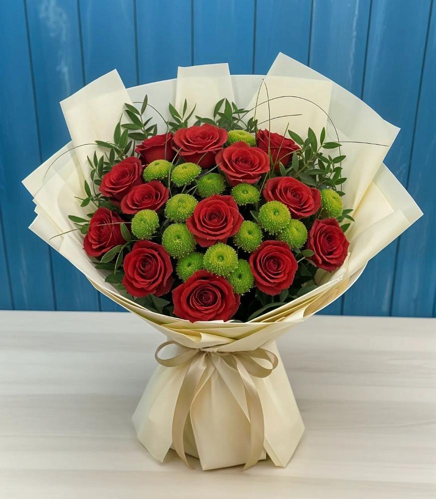 Букет цветов из: Розы и Хризантемы в Мильково Камчатского края