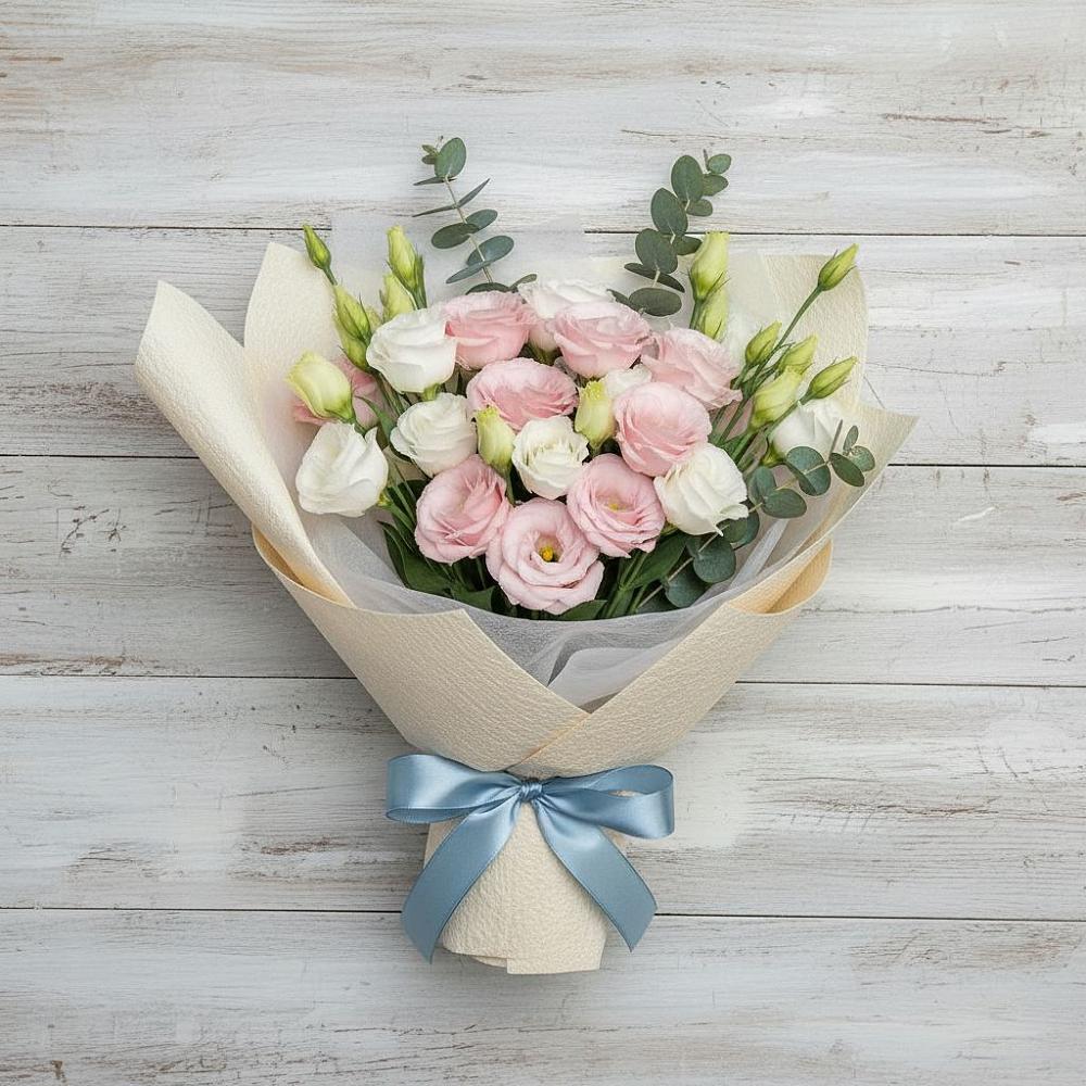 Букет цветов из: Лизиантусы в Мильково Камчатского края